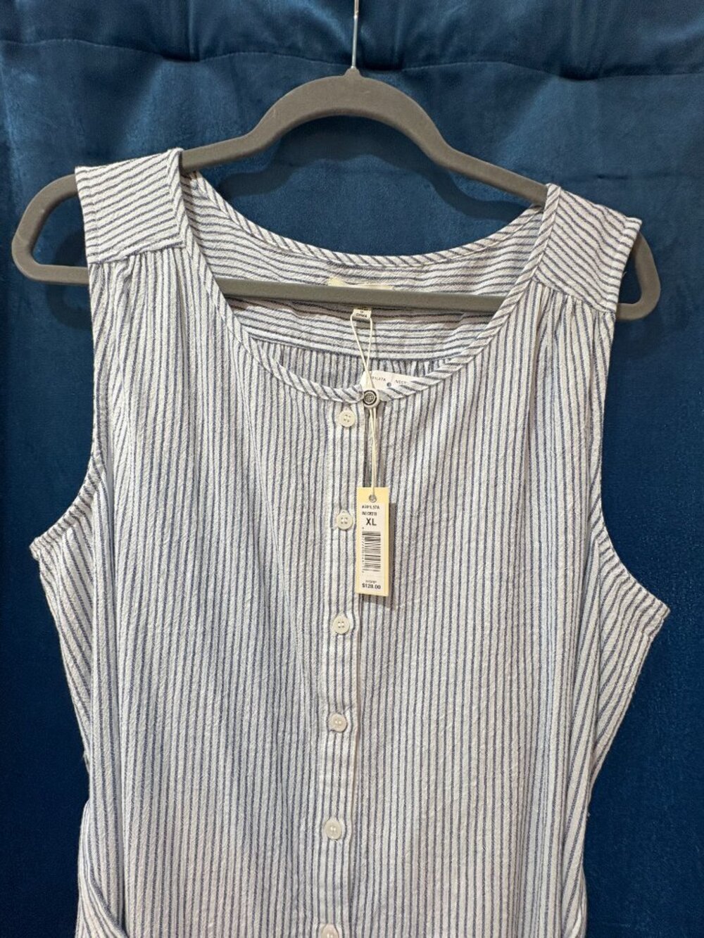 NWT Max Studio Seersucker Tiered Maxi Dress XL - Picture 6 of 8